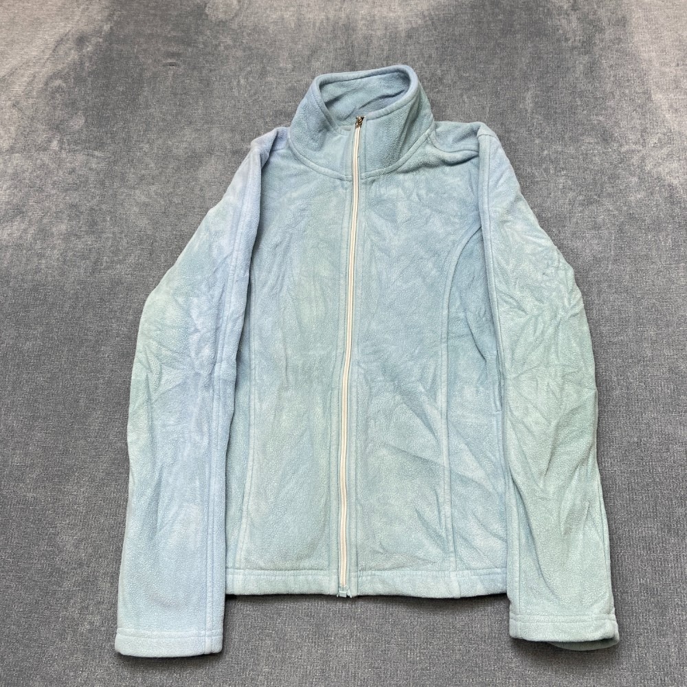 BC Clothing Fleece Jacket Mens Medium Blue Full Zip Mock Neck Performance Winter